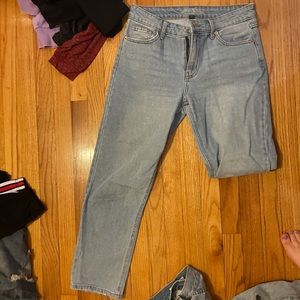 non-ripped straight leg jeans